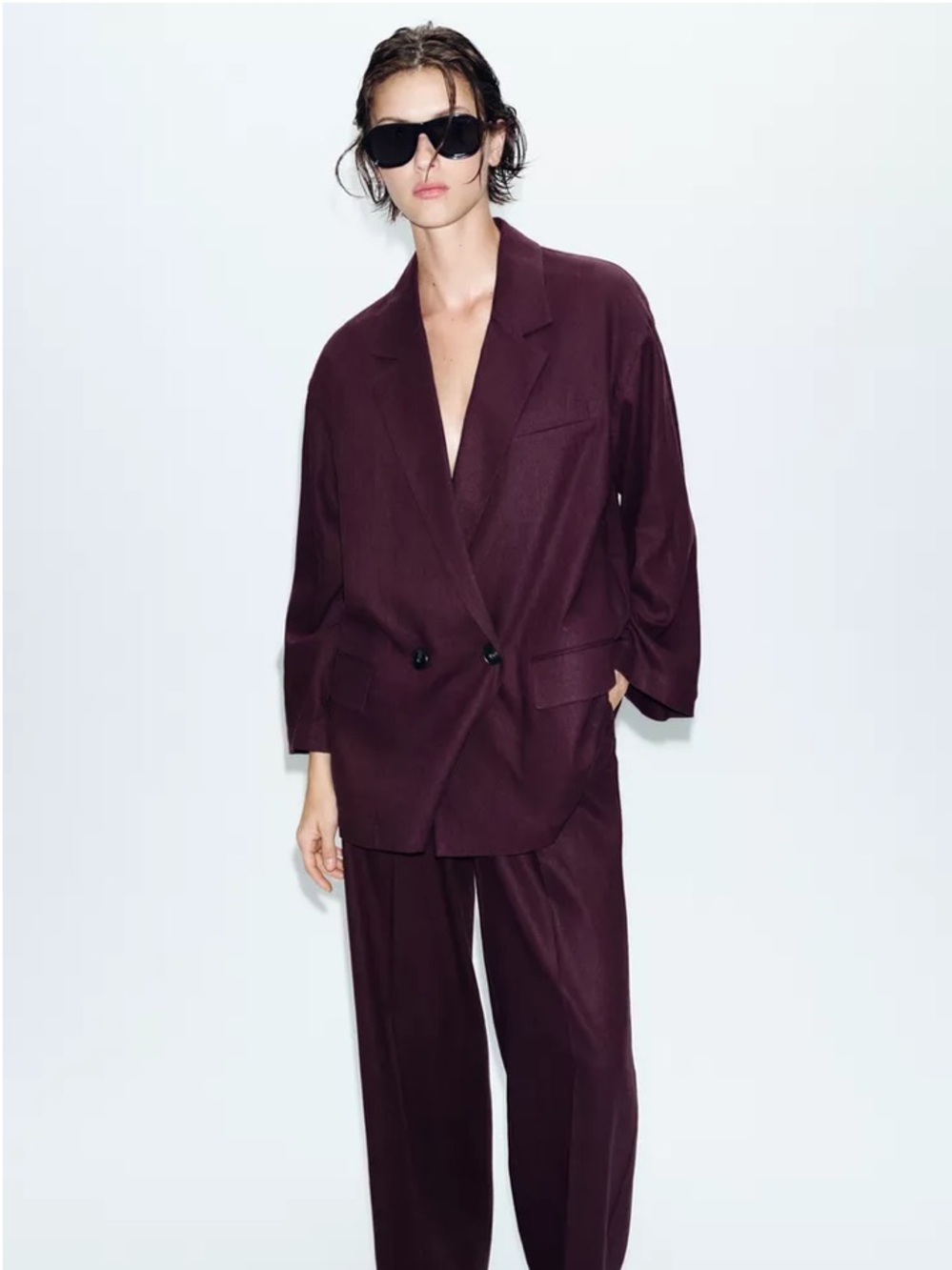 ZARA LINEN BLEND BLAZER